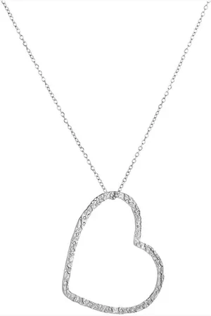 Bijoutheek Collier Gehamerd Hart Groot