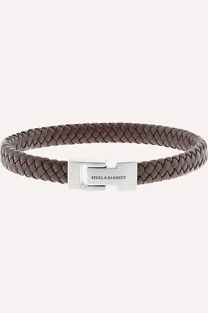 Steel & Barnett ® - Leren armband - heren - Leren Armband Archie - - 20.5 CM