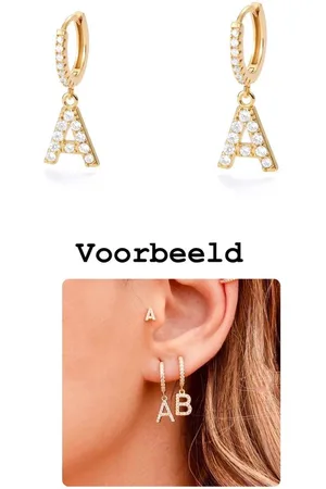 Akyol Letter A -Goudkleurig oorbellen - valentijns cadeau - letter A oorbel - letter oorbel - vrienden - oorbel - Geschenk - Cadeau – verjaardag - Liefde – Vriendschap