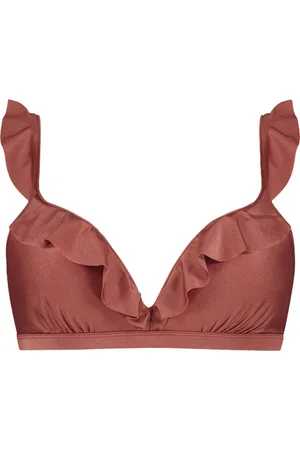 Beachlife Chocolate Shine ruffle bikinitop