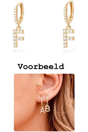 Akyol Letter F -Goudkleurig oorbellen - valentijns cadeau - letter F oorbel - letter oorbel - vrienden - oorbel - Geschenk - Cadeau – verjaardag - Liefde – Vriendschap