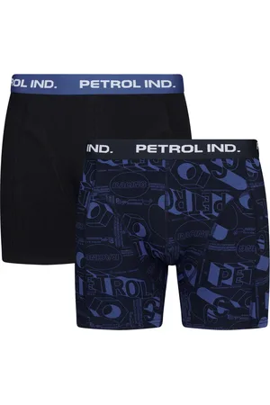Petrol Industries Heren 2-pack Boxershorts Pitstop - Blauw