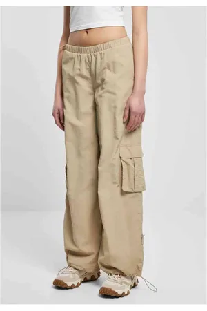 Urban classics Wide Crinkle Nylon Cargobroek - XS