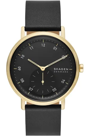 Skagen Kuppel SKW6896 Horloge - Leer - Zwart - Ø 44 mm