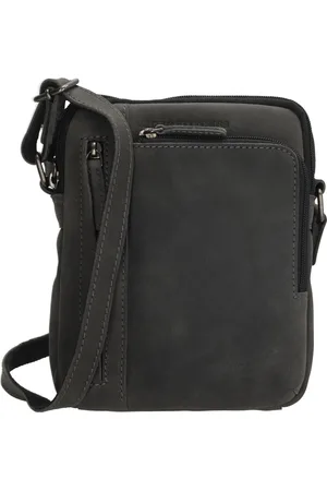 Hide & Stitches Idaho Crossbody Schoudertas Handige Ritsvakken - - 100% Leer