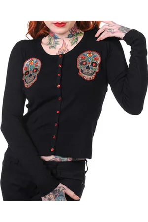 Banned Retro SUGAR SKULL Cardigan - M - /Rood