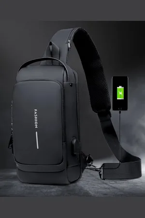 Merkloos Schoudertas - Crossbody Tas - Heren en Dames - Waterdicht - Anti Diefstal - USB-Poort