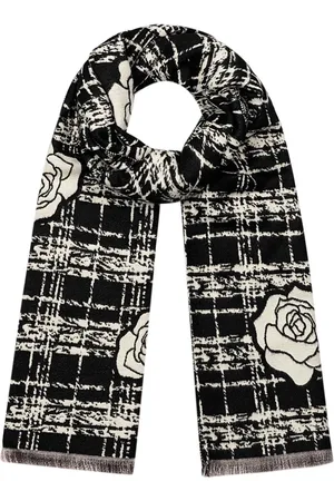 Yehwang Wintersjaal met Roos Detail - Zwart