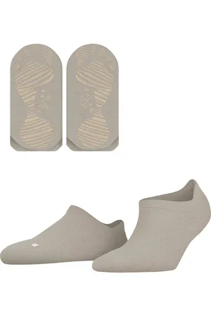 Falke Cool Kick antislip noppen, anatomische pluche zool materiaal sneakersokken dames beige