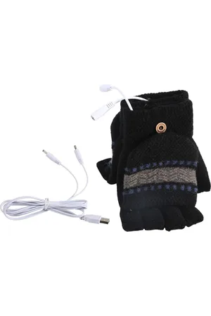 Merkloos Verwarmde handschoenen uniseks voor dames en heren - Warme wasbare handschoenen - Elektrische verwarming - Volledige en halve handen - Laptophandschoenen - Handschoenen voor USB