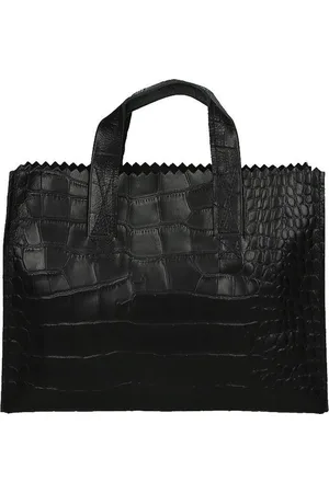 Myomy My Paper Bag Dames Handtas - Croco Black