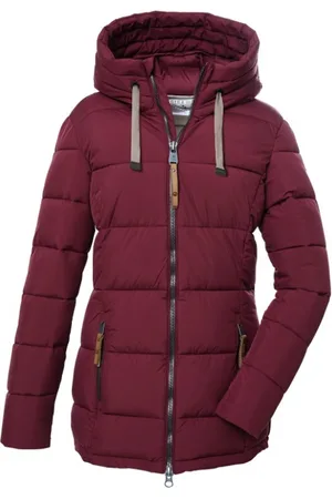 Killtec Dames winterjas - padded winterjas dames - 39835 - donkerrood - maat 40
