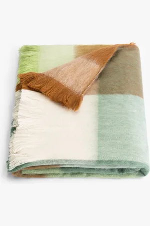 Alpaca Loca Geblokte Sjaal - 200 x 65 cm - , Groen