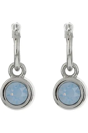 Biba Hang Oorbellen met Swarovski Steentje Air Blue Opal