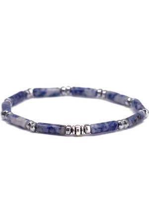 FortunaBeads Fortuna Beads – Italia Blue Spot Stone – Kralen Armband – Heren & Dames – Blauw – 16.5cm