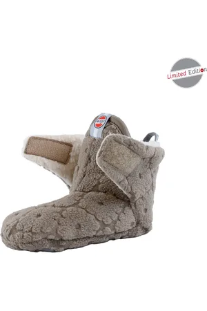 Lodger Newborn slofjes - Bruin - 0-3 maanden - Antislip babyschoentjes