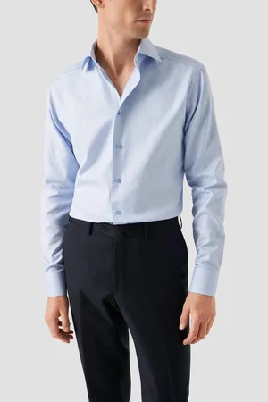 Eton Overhemd Semi Solid Signature Twil Shirt Lange Mouw Overhemd 100012175