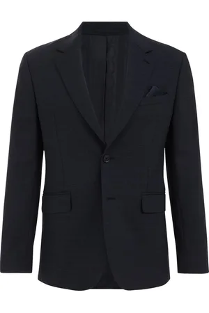 Van gils Heren slim fit premium blazer van wolmix met structuur