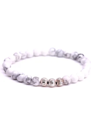 FortunaBeads Minimal Howliet Armband – Heren – Natuursteen – Medium 18cm