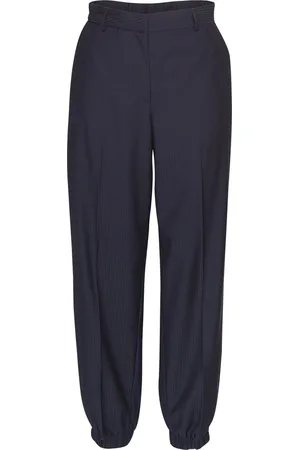 Moss Copenhagen Donkerblauwe krijtstreep pantalon Maelynn - MSCH Copenhagen