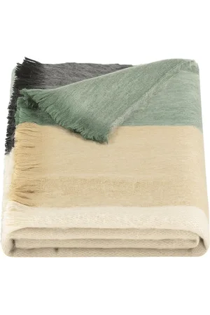 Alpaca Loca Gestreepte Sjaal - 200 x 65 cm - Mint, , Zwart