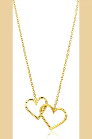 Miore Hart Ketting met Hanger Dames - Harten Halsketting - 9 Karaat - Kleur - Handgemaakte Hoogwaardige Sieraden