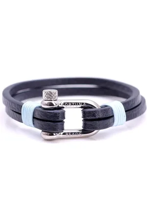 FortunaBeads Nautical L3 Staal Armband – Heren – Leer – Medium 18cm