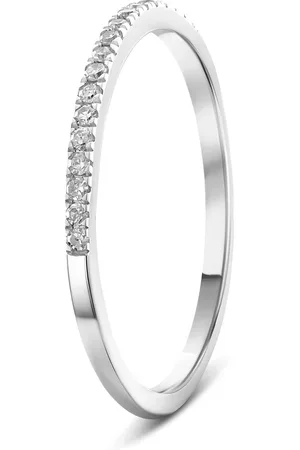 Miore Witgouden Ring met Diamanten Dames 14 karaat Goud - Trouwring