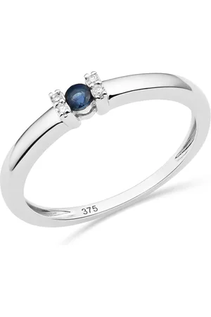 Miore Ring Natuurlijke Saffier Dames en Diamanten - 9 Karaat - Kleur