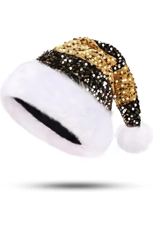 Merkloos Kerstmuts met pailletten -uniseks -kerstmuts -warm en comfortabel -extra zacht -voor Kerstmis -Nieuwjaar -kerstfeest