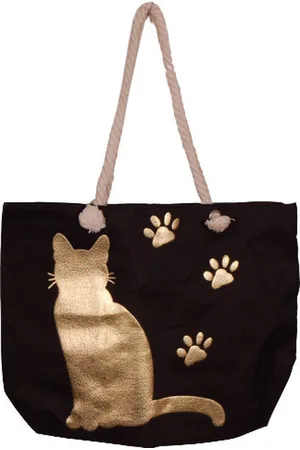 S.Y.W Grote tas gouden kat - 53x41cm