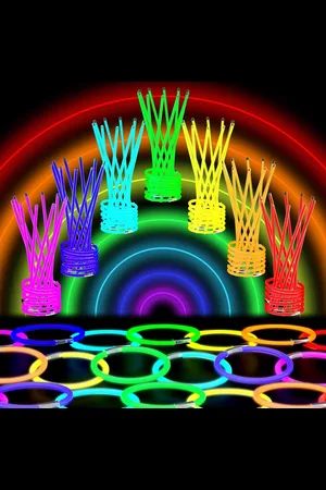 Merkloos 120 lichtgevende staafjes partyset - neonlichtstaafjes - lengte 20 cm - armbanden voor kinderen - feestjes - bruiloften - Halloween-decoraties