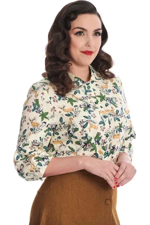 Banned Retro Woodland Deer Blouse - XL