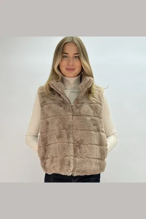 Merkloos Bodywarmer van nep bont - Trendy Vegan bont bodywarmer van Joss mode Amsterdam - kunst bont bodywarmer - Diervrij bont bodywarmer
