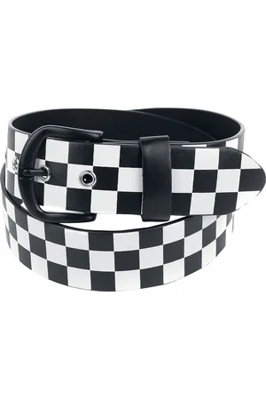Rock Daddy Checkerboard Riem zwart-wit 110 cm Unisex