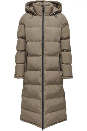 ONLY ONLPAULA PREMIUM PUFFER LONG OTW Dames Jas - Walnut
