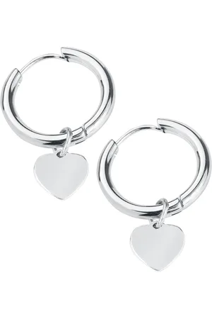 etNox Creole Heart oorringen Oorbel Roestvrij staal - Basics, Rockabilly