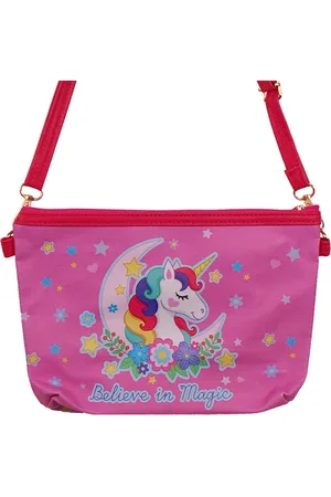 S.Y.W Schoudertasje Eenhoorn Believe in Magic - Roze - 25x17cm