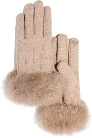 Merkloos Kasjmier handschoenen - winter touchscreen handschoenen voor dames - outdoor pluche en dikke handschoenen - warme gebreide handschoenen - koudebestendige touchscreen handschoenen - winddichte handschoenen met wolvoering