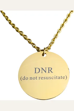 2 Love It DNR | do not resuscitate (niet reanimeren) - Ketting - RVS/Stainless steel - 70 cm + 5 cm verlenging