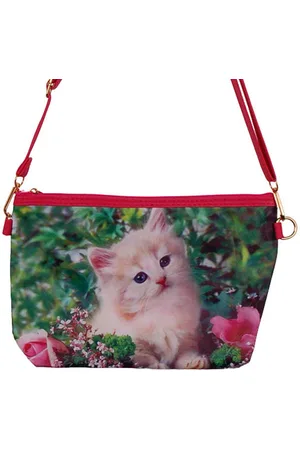 S.Y.W Schoudertasje Kitten Bloemen - 25x17cm