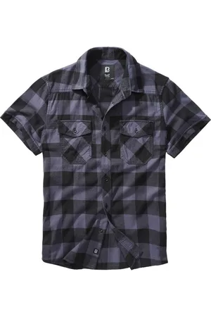 Brandit Checkshirt Halfsleeve Overhemd - S - /Grijs