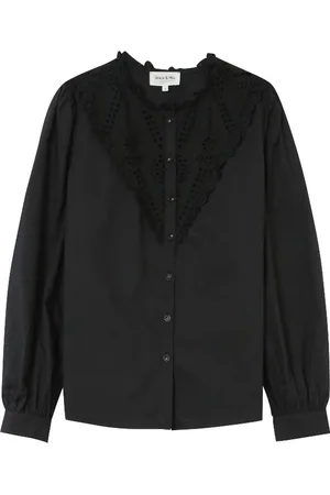 Grace & Mila Zwarte broderie blouse Liege