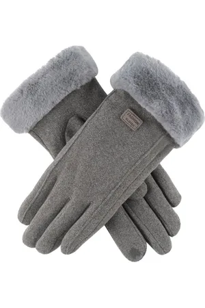 Merkloos Kasjmier handschoenen - winter touchscreen handschoenen voor dames - outdoor pluche en dikke handschoenen - warme gebreide handschoenen - koudebestendige touchscreen handschoenen - winddichte handschoenen met wolvoering