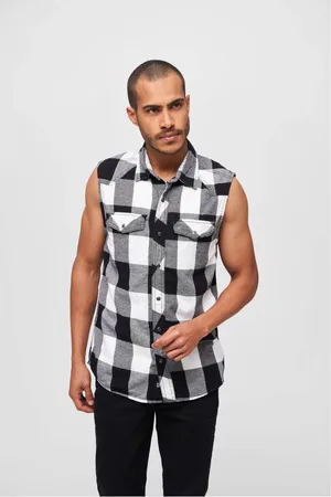 Brandit Checkshirt sleeveless Overhemd - S - /Zwart