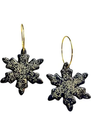 2 Love It Kerstster - Oorbellen - Oorhangers - Polymeerklei - Lichtgewicht - 4.5 x 3 cm - Kerst - Winter - - Goudkleurig