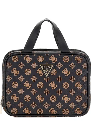 Guess Cosmetische tas Wilder Travel Toiletry Case Donkerbruin