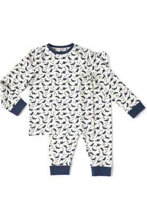 Little Label Pyjama baby jongens wit dino 12M/74-80 - maat: 80 - bio-katoen