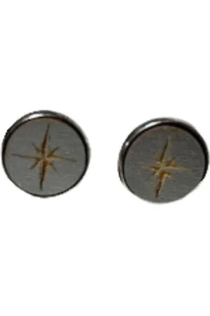 2 Love It Kerst Ster Silver - Oorknopjes - 12 mm doorsnee - Stainless steel - Hout
