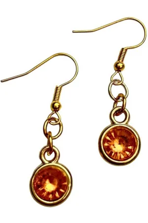 2 Love It Bling G\O - Oorbellen - Lengte 4 cm - Stainless steel - - Oranje - Goudkleurig